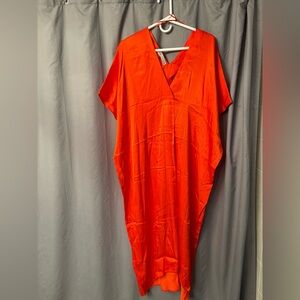Vibrant Orange Kaftan Dress